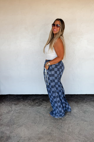 PREORDER- GO WITH THE FLOW CHECKER PANTS