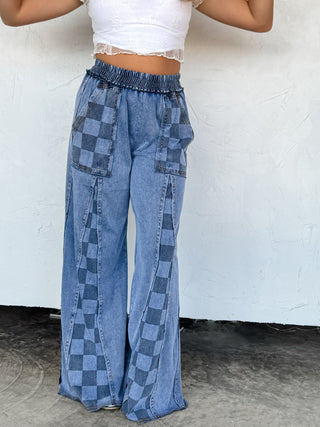 PREORDER- GROOVE ON CHECKER FLARE PANTS