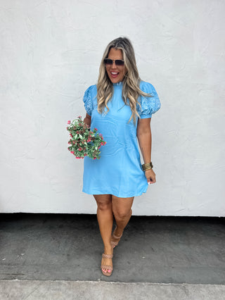 SPRING FORWARD EMBROIDERED DRESS
