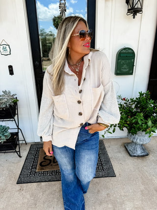 IN THE MOMENT KNIT SLEEVE TOP