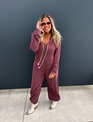 RIBBED HAYDEN HOODIE JUMPSUIT