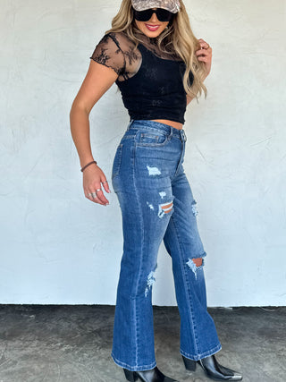 PREORDER- NEW COLORS- ASHLAND STRAIGHT LEG DISTRESSED JEANS