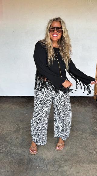 PREORDER- ZEBRA BEX BARREL JEANS