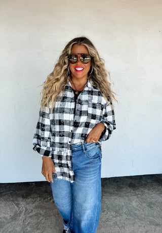 PREORDER- JUNIPER BLEACHED PLAID TOP