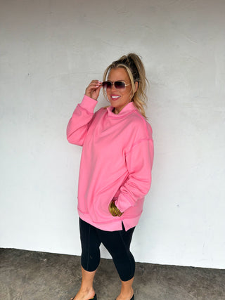 PREORDER- SPRING MOCK NECK POCKET PULLOVER