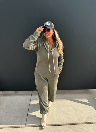 RIBBED HAYDEN HOODIE JUMPSUIT