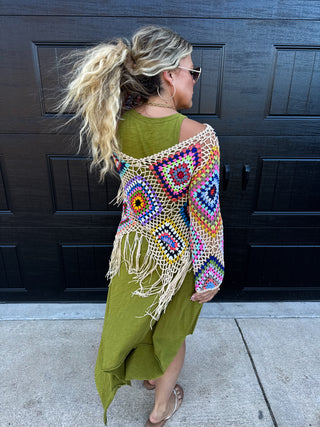 PREORDER- BOHO CROCHET KNIT TOPS