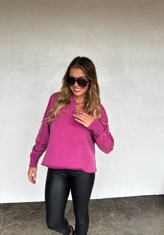 PREORDER- LONGER LENGTH- MARLEY SNAP BUTTON SWEATSHIRT