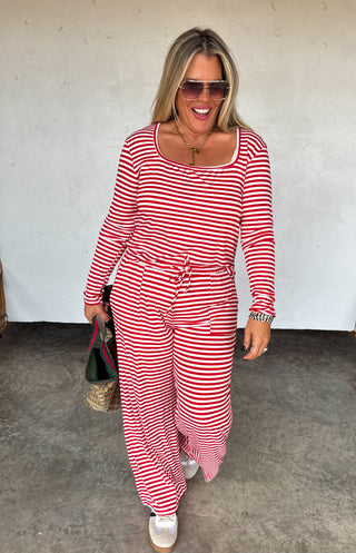 PREORDER- HADDIE STRIPE LOUNGE SET