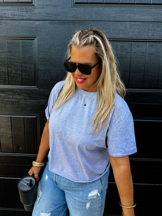 MORGAN CUFF SLEEVE BASIC TEE