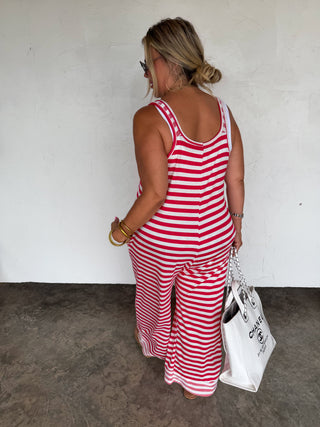 PREORDER- RICKI STRIPE TERRY ROMPER