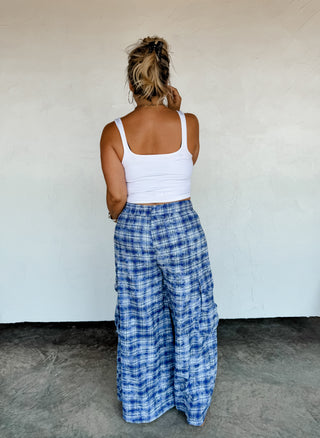 PREORDER- PLAID BEHAVIOR WIDE LEG PANTS