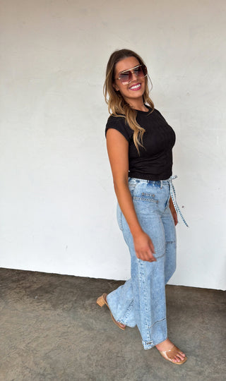 PREORDER- JOVIE TIE WAIST JEANS