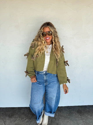 PREORDER- SLOANE BOW KNIT CARDIGAN
