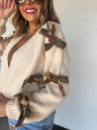 PREORDER- SLOANE BOW KNIT CARDIGAN
