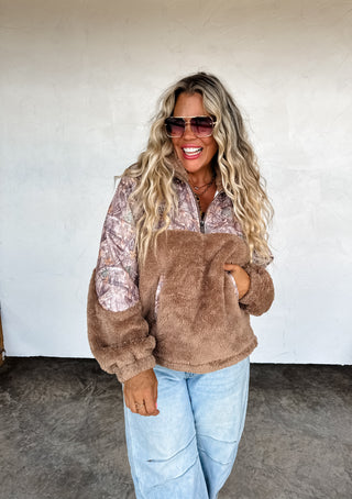 PREORDER- CAMO SHERPA PULLOVER