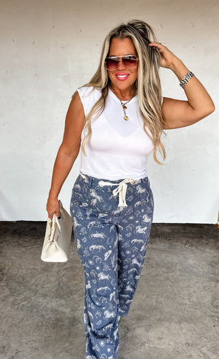 PREORDER- RODEO SKY STRETCH DENIM PANTS