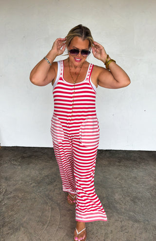 PREORDER- RICKI STRIPE TERRY ROMPER