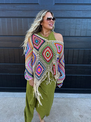 PREORDER- BOHO CROCHET KNIT TOPS