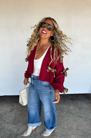 PREORDER- SLOANE BOW KNIT CARDIGAN