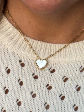 PEARL HEART CHAIN NECKLACE