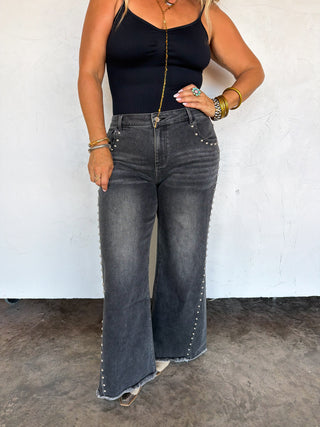 PREORDER- OFF THE GRID STUDDED JEANS