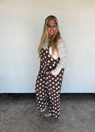 PREORDER- POLKA DOT KARLI BOHO OVERALLS