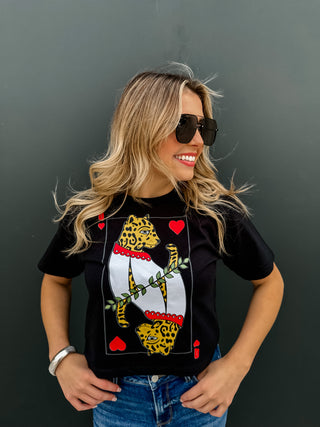 PREORDER- CHEETAH QUEEN OF HEARTS GRAPHIC TEE