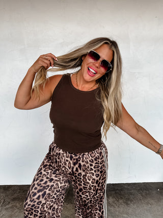 PREORDER- HADDIE SILKY CHEETAH WIDE LEG PANTS