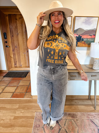 PREORDER - GREY CLOVER FRONT POCKET JEANS
