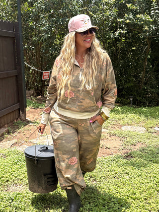 PREORDER- CAMO & BUTTERFLIES DRIFT AWAY JOGGERS
