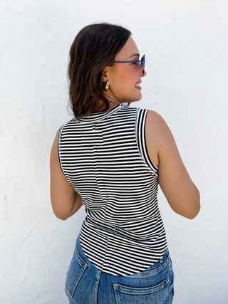 BIANCA BASIC STRIPE RIBBED TANK