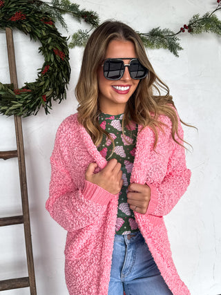 PREORDER- POPPY KNIT POPCORN CARDIGAN