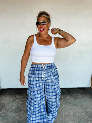 PREORDER- PLAID BEHAVIOR WIDE LEG PANTS