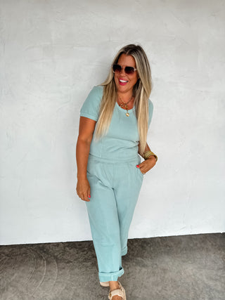 PREORDER- STAY IN CROP PANT SET