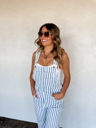 PREORDER- DAHLIA STRIPE OVERALLS