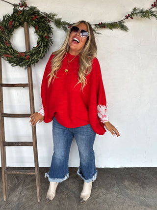 PREORDER- CHRISTMAS MEG PULLOVER PONCHO