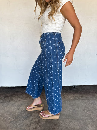 PREORDER- DARLING DOT BARREL JEANS