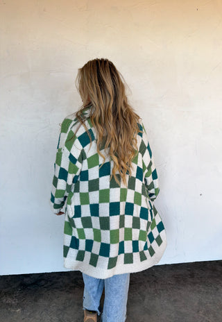 PREORDER- ST PATTY CHECKER CLOUD CARDIGAN