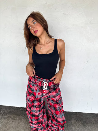 PREORDER- PLAID BEHAVIOR WIDE LEG PANTS