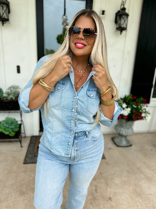 PREORDER- DOLLY DENIM TOP