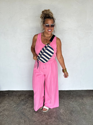 PREORDER- STRIPE TERRY BUM BAG