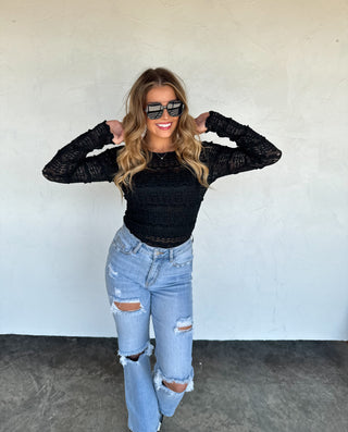 PREORDER- LONG SLEEVE ROSALIE LACE TOP