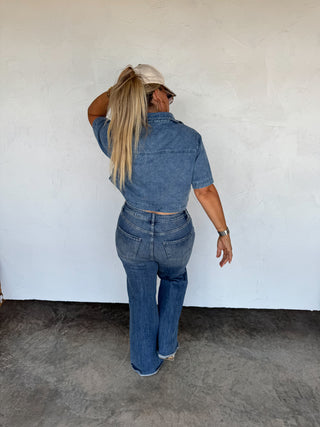PREORDER- ANDI DENIM POCKET TOP