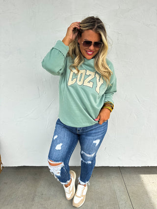 SHERPA LETTER EMBROIDERED SWEATSHIRT