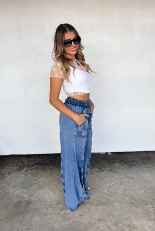 PREORDER- GROOVE ON CHECKER FLARE PANTS