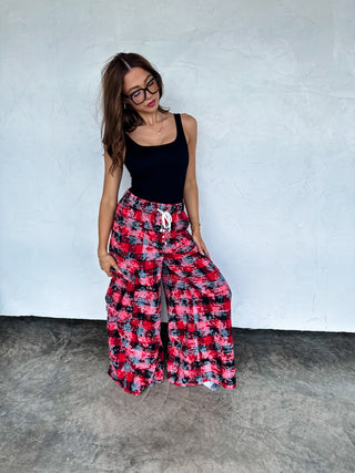 PREORDER- PLAID BEHAVIOR WIDE LEG PANTS