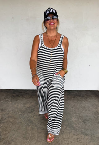 PREORDER- RICKI STRIPE TERRY ROMPER