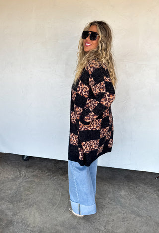 PREORDER- CHECKER CHEETAH CLOUD CARDIGAN
