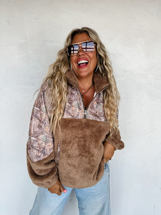 PREORDER- CAMO SHERPA PULLOVER